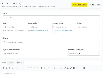 Admin Core Features and Dual Editor Overview